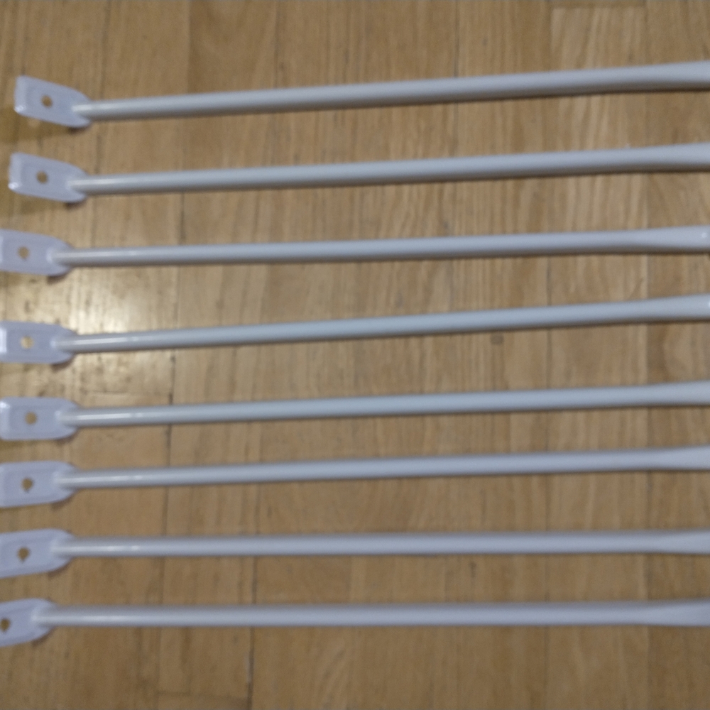 White Closet Rod Support Bars - 8-Pack